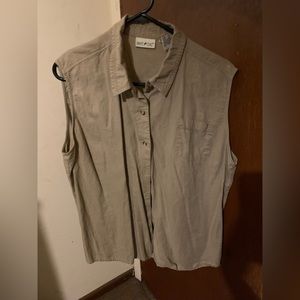 Tan button up vintage vest
